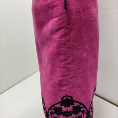 トートバッグ 横浜ナナ ピンク／ブラック  ベロア調 刺繍 nana ロゴ ショルダー レディース バッグ　251106-1Tの画像