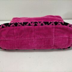 トートバッグ 横浜ナナ ピンク／ブラック  ベロア調 刺繍 nana ロゴ ショルダー レディース バッグ　251106-1Tの画像