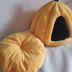 新品 カボチャ型猫用ベッド ハウス 冬用 子犬 子猫の画像