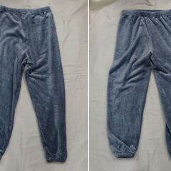 ( M-1024 )プレミアムフランネル パジャマ 前開き ボタン 長ぞで 長ズボン もこもこ ふわふわ グレー 秋冬 Lサイズ 中古 未使用の画像
