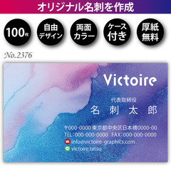 名刺印刷 100枚 片面 フルカラー 紙ケース付 No.2…