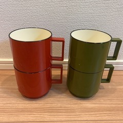 未使用プラコップ4つ　レンジ食洗機対応の画像