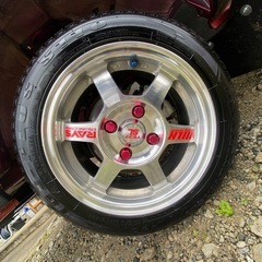 タイヤホイール4本セット　TE37 6J PCD100 ４穴  磨き仕上げしてあります　かなり綺麗なホイールです。　　　　　　　　　　　　　　　　　　　　　　の画像