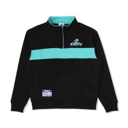 9090×KIKETYのコラボレーションハーフジップスウェット