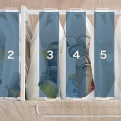 未使用/新品　 ゴミ箱 拡張式 最大8分別 ダストワゴン 木目調 分別ごみ箱 キャスター付き ゴミ袋スタンド ナチュラルの画像