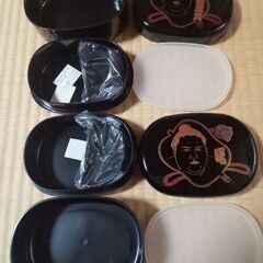 ※受付停止中※【未使用品】大相撲柄　お弁当箱２個セット　※無料の画像