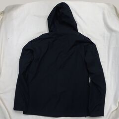 ( E-0 )UNIQLO ユニクロ　ブロックテックパーカ/3Dカット　メンズ XL ブラック 黒 アウトドアフーディージャケット マウンテンパーカー 中古の画像