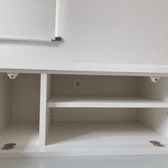 幅150テレビボード　ホワイトウォッシュ　鏡面仕様の画像