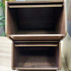 △ IRIS OHYAMA アイリスオーヤマ スタックボックス 木製収納ボックス 5点おまとめ キズ、剥がれありの画像
