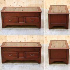 ≪zyt2533ジ≫ DREXEL HERITAGE/ドレクセルヘリテイジ ガラストップセンターテーブル ガラスケース/ディスプレイ/ヴィンテージ家具/中古家具/宮城県仙台市 71023-08の画像