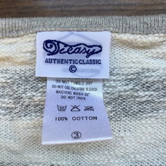 K2511-081 Tieasy カットソー 半袖 ボーダー ホワイト×グレー サイズ3 毛玉汚れ有り の画像