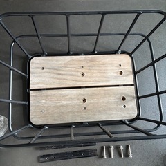 自転車かご　ウッドバスケットの画像