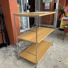 【無印　ステンレスユニットシェルフ】クリーニング済【管理番号10611】金の画像