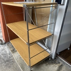 【無印　ステンレスユニットシェルフ】クリーニング済【管理番号10611】金の画像