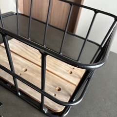 自転車かご　ウッドバスケットの画像