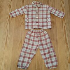 キッズパジャマ　無印　90cm　赤いチェック