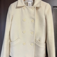 ハーフコート オフホワイト レディースの画像