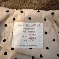 ZARA  コート　アウター　12〜18ヶ月用　サイズ86の画像