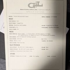 G&L Fullerton Standard ASAT Classic ギターの画像