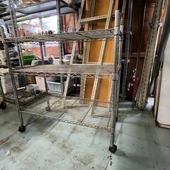 スチールラック メタルラック 3段 キャスター付 91-46-95の画像