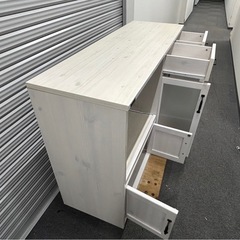 佐藤産業 LUFFY レンジボード レンジ台LU80-120L 木製食器棚の画像