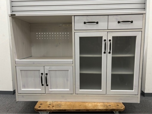 佐藤産業 LUFFY レンジボード レンジ台LU80-120L 木製食器棚 LUFFY（ラフィ）118cm幅 レンジボード 【完成品】 ＜LUK80-120L