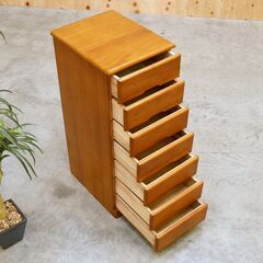 ≪zyt2534ジ限≫ 未使用/長期保管品 総桐７段スリムチェスト　幅35.5cm　奥行43.5cm　高さ89.5cm　クロシオ <64732>7D  宮城県仙台市 71023-09の画像