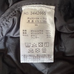 ダウンLLサイズ男性向けの画像