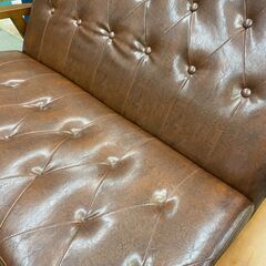 💺2人掛けソファ/NITORI/ニトリ/コンパクトソファ/オッジBR/カッコイイソファ/1人暮らし家具/№3586💺の画像