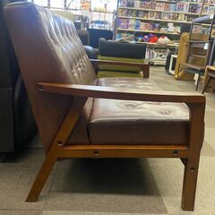 💺2人掛けソファ/NITORI/ニトリ/コンパクトソファ/オッジBR/カッコイイソファ/1人暮らし家具/№3586💺の画像