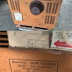 昭和レトロなカラーテレビの画像