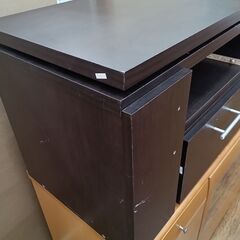 ★リユースのサカイ水戸店★テレビ台ブラックH42×D38.5×W110.5～190クリーニング済みMT6116の画像