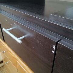 ★リユースのサカイ水戸店★テレビ台ブラックH42×D38.5×W110.5～190クリーニング済みMT6116の画像