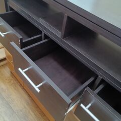 ★リユースのサカイ水戸店★テレビ台ブラックH42×D38.5×W110.5～190クリーニング済みMT6116の画像