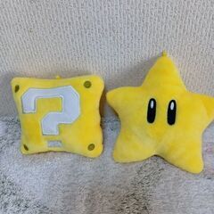 スーパーマリオブラザーズ　マリオ＆こうら特大ぬいぐるみ＆星型、？マークミニポーチセットの画像