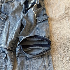 デニムカーゴパンツ Lサイズ　ライトブルーの画像