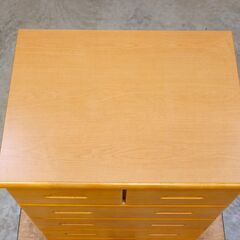 ≪zyt2536ジ限≫ 未使用/長期保管品 ５段チェスト　幅60cm　奥行45cm　高さ91cm　メイト60-5HC/無垢材/整理タンス/06-013/田中家具製作所製造  宮城県仙台市 71023-11の画像