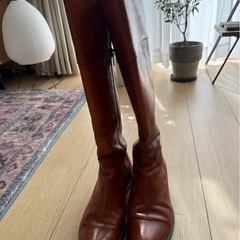 本革　ロングブーツ　レディースの画像