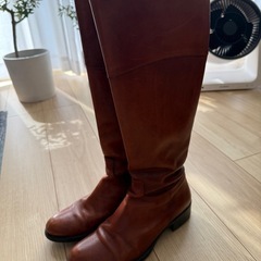 本革　ロングブーツ　レディース