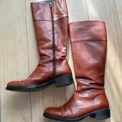 本革　ロングブーツ　レディースの画像