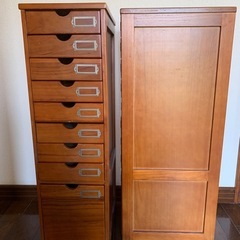 引き出し木製キャビネット　の画像