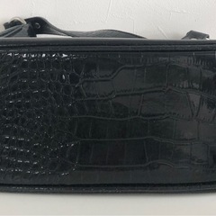 M【中古品】モンテロッソ クロコ型押し エナメル ハンドバッグ Monterosso レディース カバン ブラックの画像