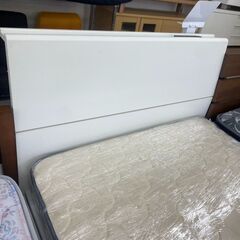 ✨シングルベッド/収納付きベット/ベットフレーム/コンセント付きベット/№3573/ホワイトベッド✨の画像