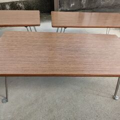 折りたたみ式 木製ローテーブル × 4脚の画像