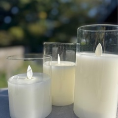 ★LEDキャンドル大中小3個セット×13箱+バラ　大5中5小8 結婚式にの画像