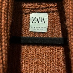 ZARA ボタン付きカーディガン　ブラウン　オレンジの画像