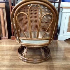 回転式ラタンチェア【町田市再生家具】252258の画像