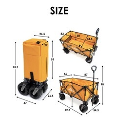 キャリーワゴン　アウトドア　ワゴン　カート　折り畳み　ワイドタイヤ　ブレーキ　の画像