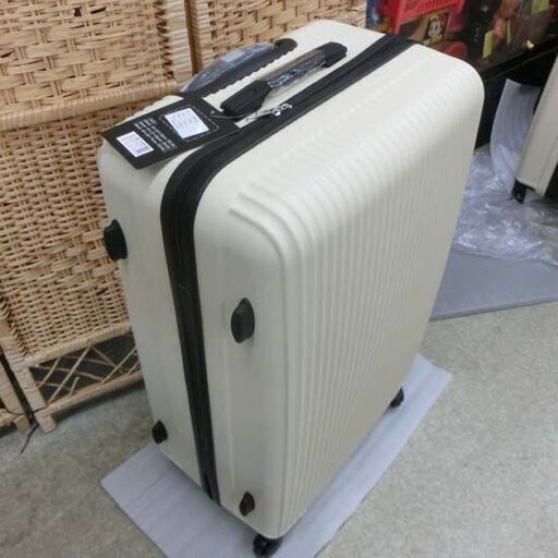 新品 HUNDRED キャリーケース Lサイズ 95L MCR-001 ハードケース ベージュ スーツケース キャスター付き キャリー