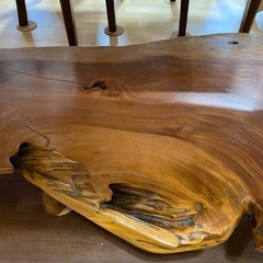 ⭐️レア⭐️ローテーブル けやき 無垢材 重厚感 天然木No.2642 KEの画像